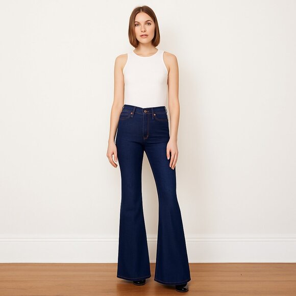 MOTHER Dark Wash Flare Jeans | Size 29/30 | Long Inseam - Picture 1 of 14
